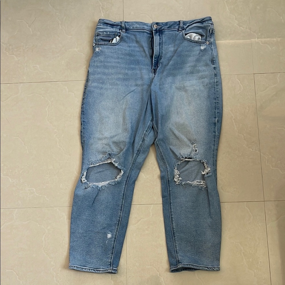 Women's AE Blue Distressed Jeans
